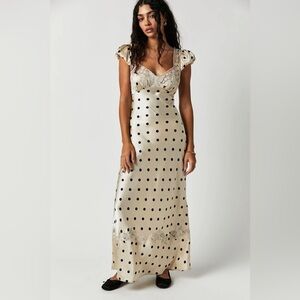 Free People Butterfly Babe Maxi Dress Women’s Small Polka Dots A-Line